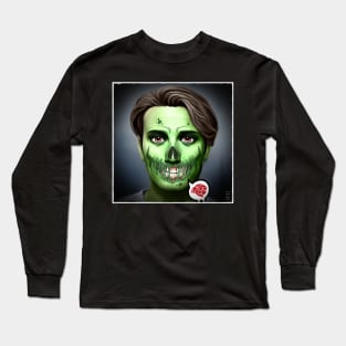 Green Zombie Hannibal with Brain Long Sleeve T-Shirt